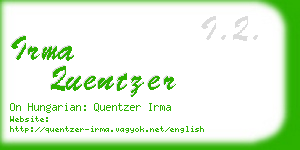 irma quentzer business card